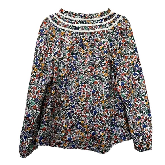 Talbots Women’s Medium Long Sleeve Floral Blouse Preppy Secretary Y1 - Picture 2 of 6